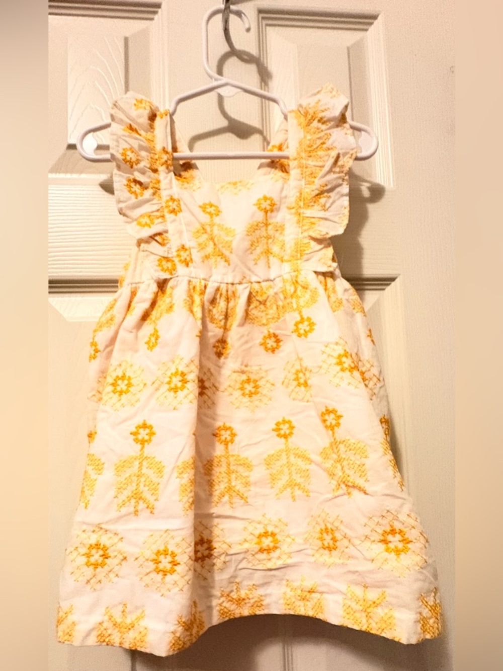 Bonnie Baby Yellow Floral Ruffle-Strap Summer Dress